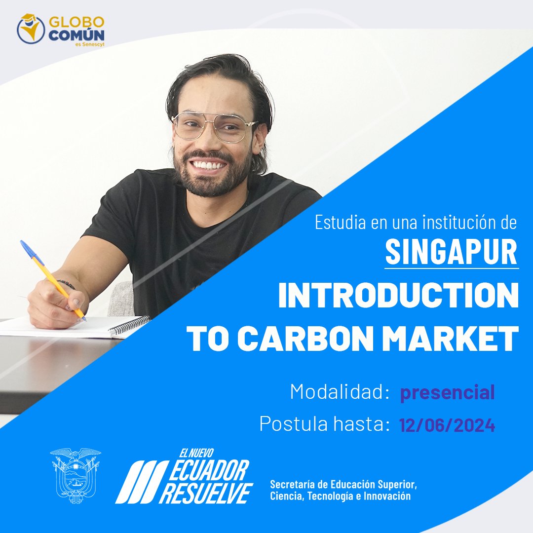 ¡Amplía tus conocimientos en el mercado de carbono!

Aprovecha este programa que te trae #GloboComúnEsSenescyt.

Postula aquí:
bit.ly/ICarbon295