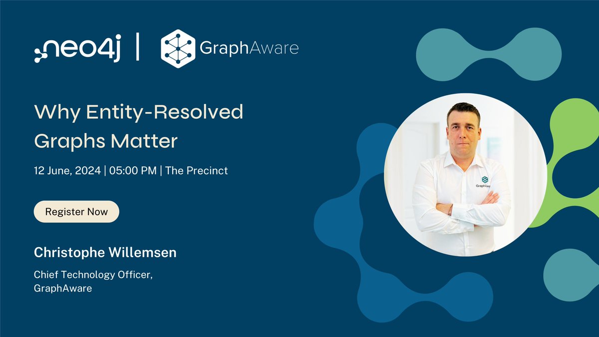 GraphAware (@graph_aware) on Twitter photo 📈 Join <a href="/ikwattro/">Christophe Willemsen</a> for his 'Why Entity-Resolved Graphs Matter' at Graph Database Brisbane Meetup.
📍June 12 | 17:00 | The Precinct
👉 Don't forget to register at hubs.ly/Q02B4g-M0 📈 Join <a href="/ikwattro/">Christophe Willemsen</a> for his 'Why Entity-Resolved Graphs Matter' at Graph Database Brisbane Meetup.
📍June 12 | 17:00 | The Precinct
👉 Don't forget to register at hubs.ly/Q02B4g-M0