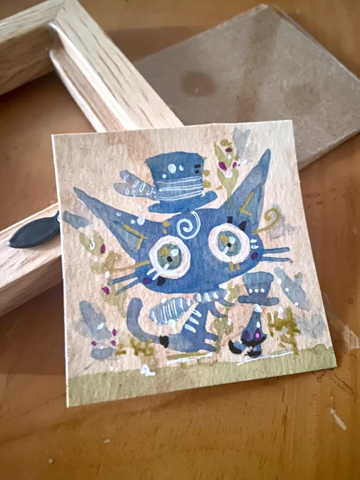ミニ原画、丁寧に描き上げています 