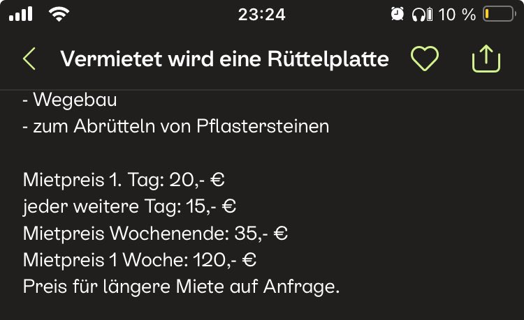 „Und wie lange möchten Sie das Gerät ausleihen?“

„Einen Tag und sechs weitere Tage.“

„Also eine Woche?“

„Nein. Einen Tag und sechs weitere Tage.“ 🤓