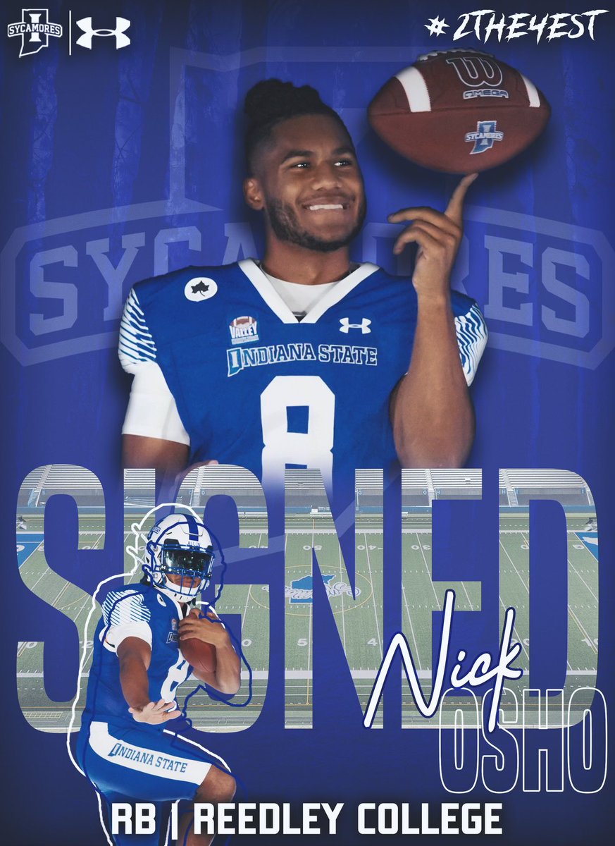 nick_osho's tweet photo. After a great official visit, I am extremely blessed to announce that I have received a scholarship offer and have officially COMMITTED to Indiana State University‼️Thank you @CmalryMallory @FBCoachMitch for the amazing opportunity!! #ReedleyMade #D1FromCanada GOD IS GOOD🙏🏾

@Coach_Hart15 @CoachRHammond @CoachHudson34 @JLira2 @ReedleyCFB 
@STMCBurnaby @stmcfootball