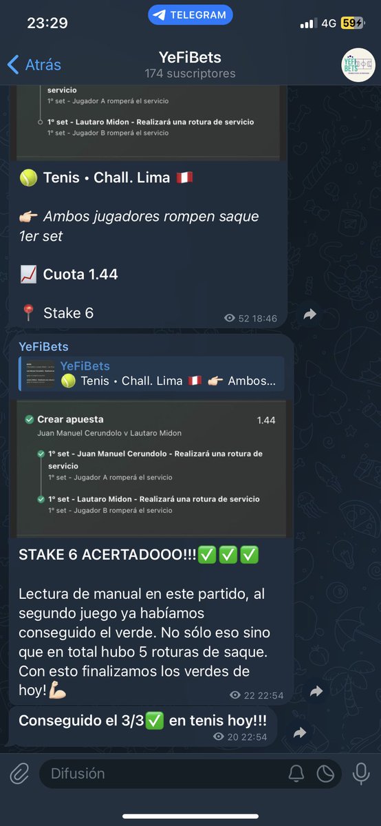 Fidiem_'s tweet photo. Sacando un 3/3✅ en tenis el día de hoy! No te pierdas mas, canal de pronósticos deportivos. Entrad ya antes de perderos nada.

https://t.co/BrxblJO6D4 https://t.co/9VIrlIqsEs