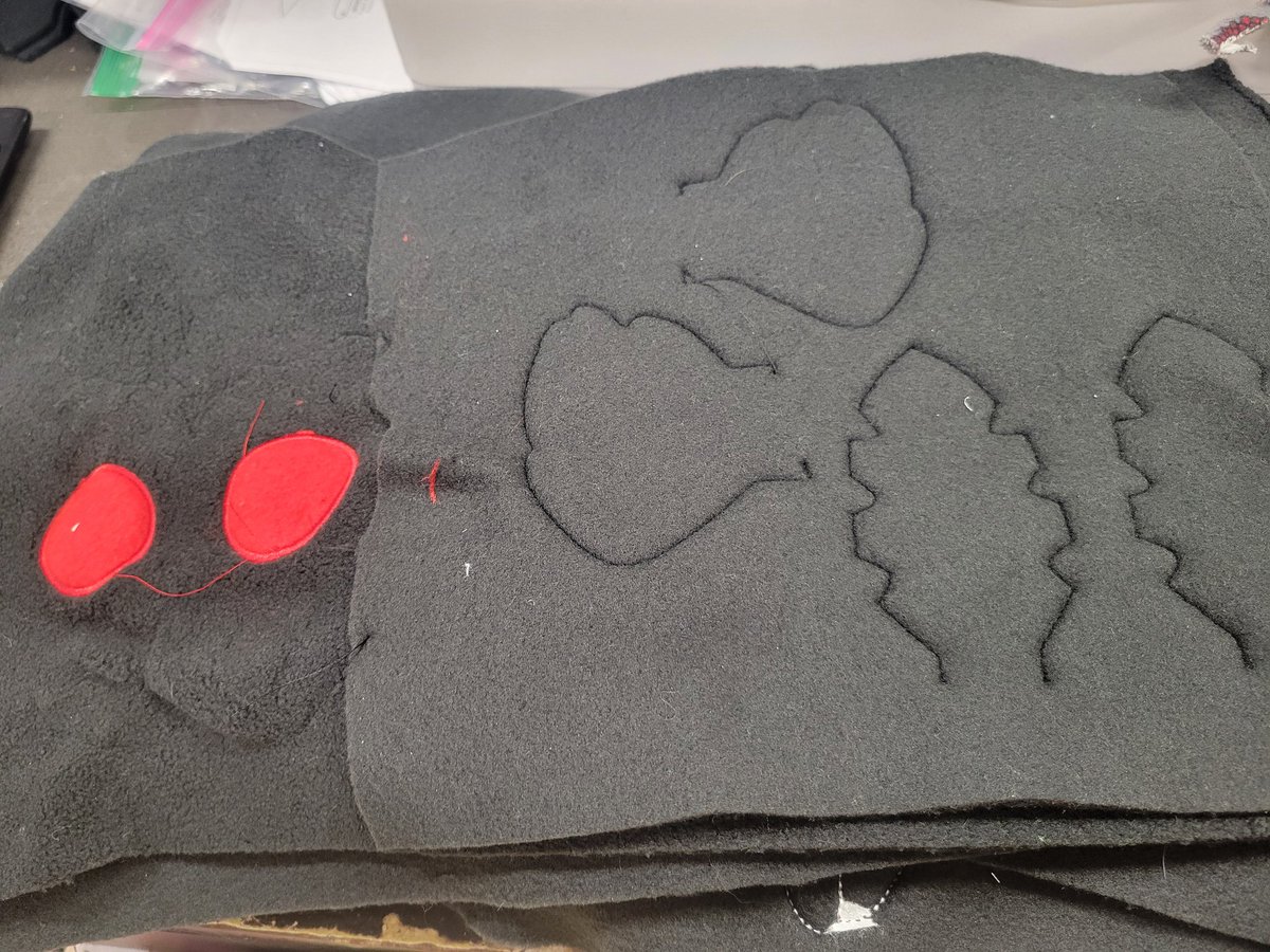 Getting some mothman prepped for our upcoming shows.  This pattern is from Sylenis Crafts and it turns out so freaking cute!