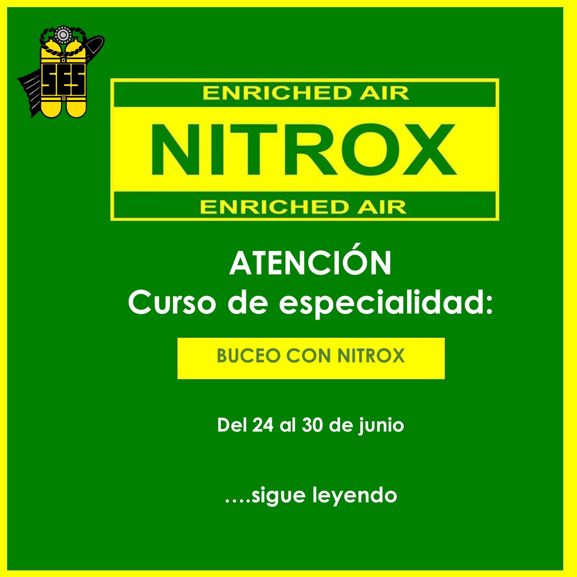 Descobreix els avantatges de bussejar amb nitrox. Places limitades. Fase teòrica i fase de mar. Truca i reserva la teva plaça 977223322 #somescola