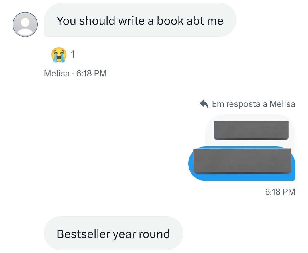 SILÊNCIO! estou escrevendo um livro da melisa a pedido dela