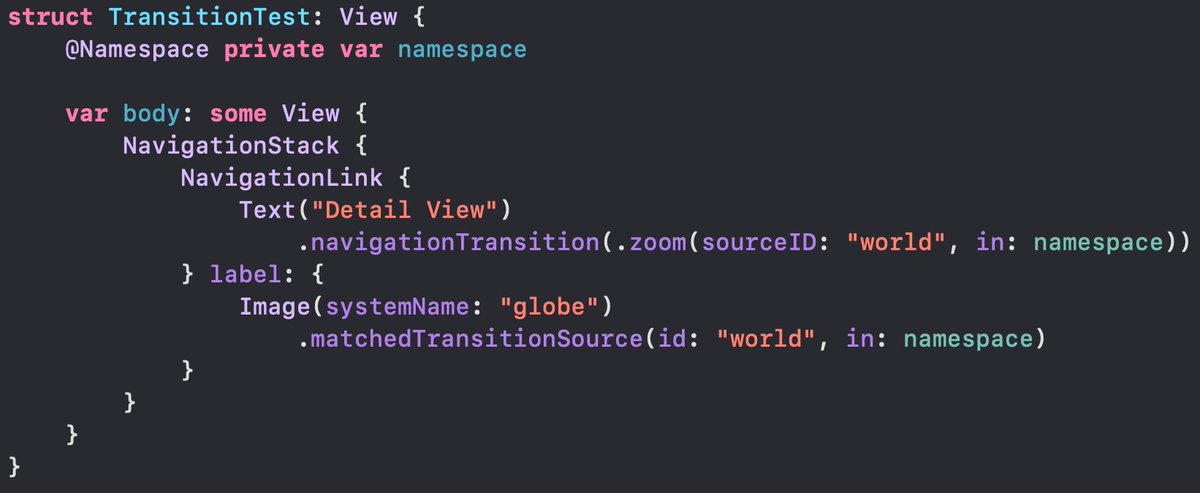 FloWritesCode's tweet image. Create Hero Transitions with two lines of code in iOS 18