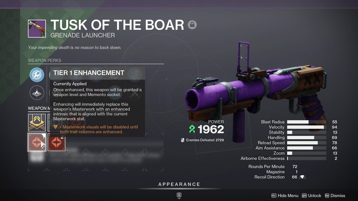 PSaint07's tweet photo. @BungieHelp says i have currently applied the enhancement https://t.co/W1wOCc76I0