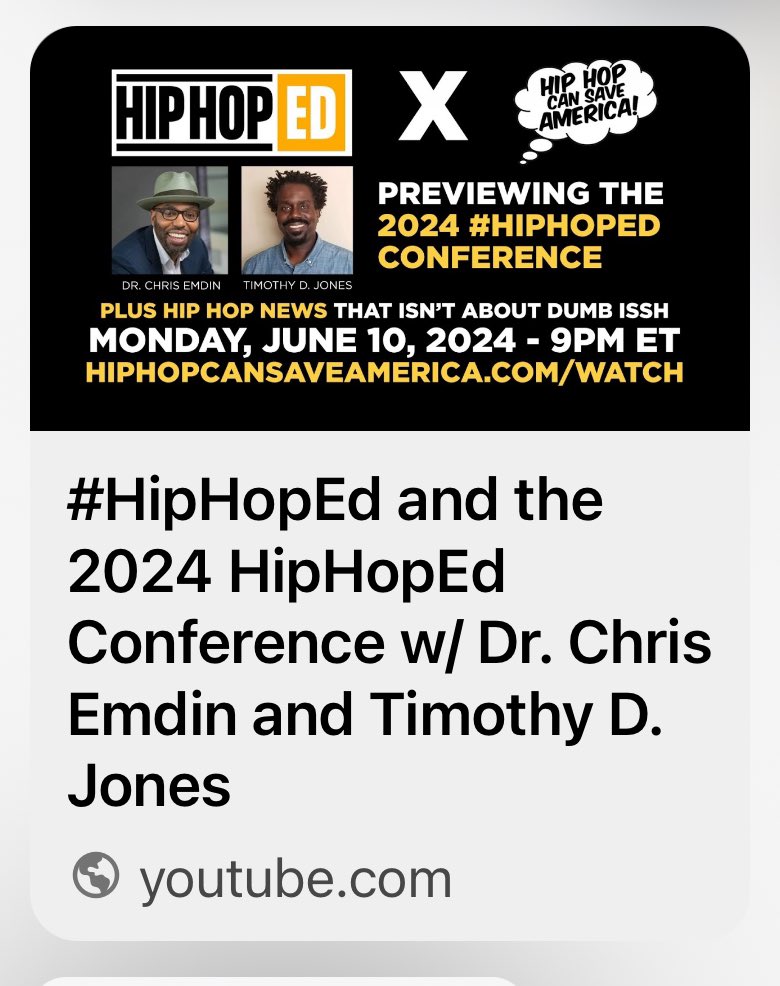 #HipHopEd (@therealhiphoped) on Twitter photo Check out <a href="/chrisemdin/">Christopher Emdin</a> & <a href="/tdj6899/">Timothy D Jones</a> on Hip Hop Can Save America tonight with <a href="/MannyFaces/">Manny Faces</a> #HipHopEd Check out <a href="/chrisemdin/">Christopher Emdin</a> & <a href="/tdj6899/">Timothy D Jones</a> on Hip Hop Can Save America tonight with <a href="/MannyFaces/">Manny Faces</a> #HipHopEd