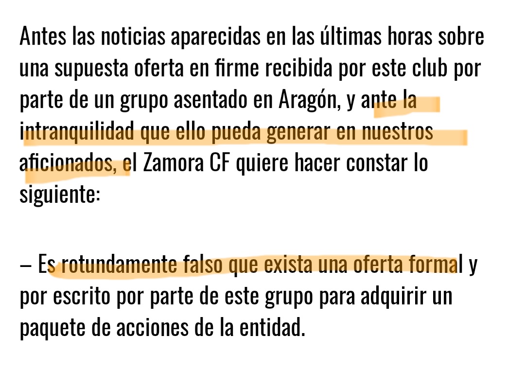 ¡No es para estar intranquilos hombre! Estamos a 20 días del 30 de junio. Y además, confirmamos que no hay oferta formal. El comunicado transmite confianza ¿o no?