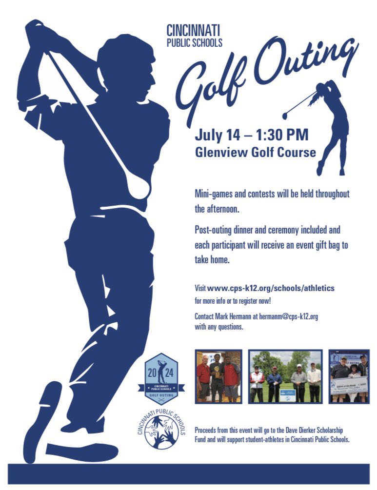 Join <a href="/iamcpsathletics/">IAMCPSATHLETICS</a> for an afternoon of golf, fun and food to support our student-athletes! Enjoy golfing, silent auctions, raffles, and mini-games while raising funds for the Dave Dierker Scholarship. 

Register your foursome or provide sponsorship at: brnw.ch/21wKDd9