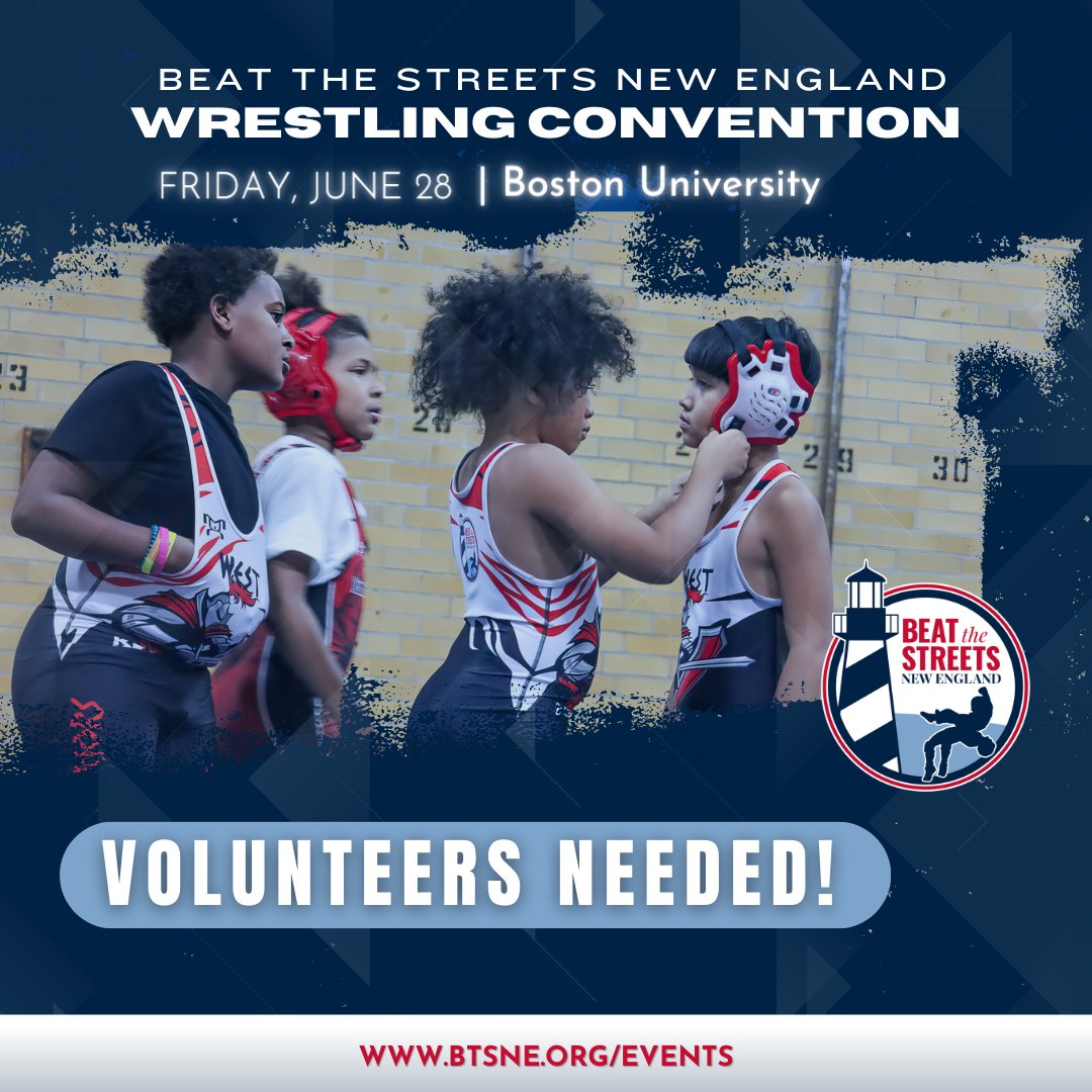 BTSNewEngland's tweet photo. 🚨VOLUNTEERS NEEDED🚨
We are currently seeking volunteers to assist with set-up, registration, mat moves, event coordination and operation, and post-event work.
If you are interested in volunteering for the #BTSNE Wrestling Convention visit https://t.co/qW9xayuRqF https://t.co/q3FM9Jb7xW
