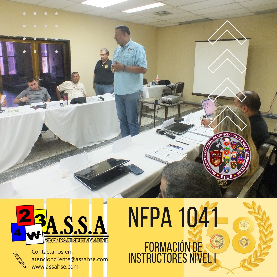 assahse's tweet photo. Conmemoración de los 58 años Colegio Nacional de Bomberos Venezuela.
En Junio de 2015, junto al Colegio Nacional de Bomberos, ASSA Departamento Certificador de SFFMA, dio inicio a lo que hoy día es la nueva forma estandarizada de desarrollar procesos de formación para bomberos. https://t.co/DECHZmH9aI