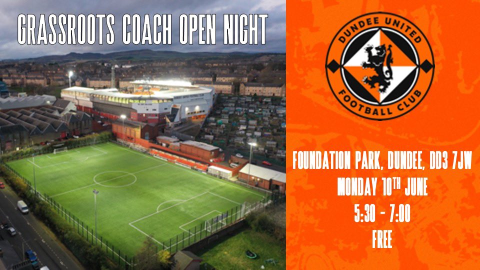 Over 60 coaches attending <a href="/DUFCAcademy/">Dundee United FC Academy</a> open night tonight from grassroots clubs across Scotland

Sharing sessions, ideas and discussing how the sessions could be implemented back at the grassroots clubs

Great to see so many coaches involved

⬛️🟧