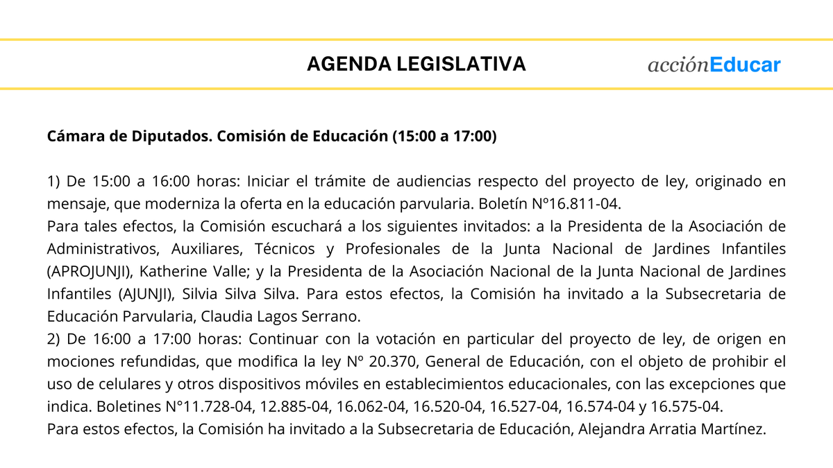 constanzalaraoc's tweet photo. Les comparto la agenda legislativa de esta semana en educación ⬇️
Mención especial: hoy el @Mineduc presentó el proyecto de ley sobre convivencia escolar, buen trato y bienestar. Voy con hilo 🧵(1/3) https://t.co/RHgTp7zbES
