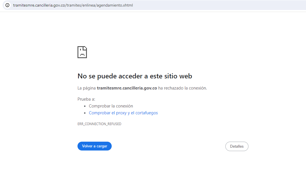 Andrea Ramírez J. (@andrearamirezji) on Twitter photo Qué novedad, página de <a href="/CancilleriaCol/">Cancillería Colombia</a> para sacar citas para pasaporte está caida. Hasta cuándo se dignarán a prstar el servicio, cuánto más les tendremos que rogar <a href="/6AMCaracol/">6AM</a> <a href="/gusgomez1701/">Gustavo Gómez Córdoba</a> <a href="/DanielSamperO/">Daniel Samper Ospina</a> <a href="/manolitosalazar/">Manuel Salazar</a> <a href="/BluRadioCo/">BluRadio Colombia</a> Qué novedad, página de <a href="/CancilleriaCol/">Cancillería Colombia</a> para sacar citas para pasaporte está caida. Hasta cuándo se dignarán a prstar el servicio, cuánto más les tendremos que rogar <a href="/6AMCaracol/">6AM</a> <a href="/gusgomez1701/">Gustavo Gómez Córdoba</a> <a href="/DanielSamperO/">Daniel Samper Ospina</a> <a href="/manolitosalazar/">Manuel Salazar</a> <a href="/BluRadioCo/">BluRadio Colombia</a>