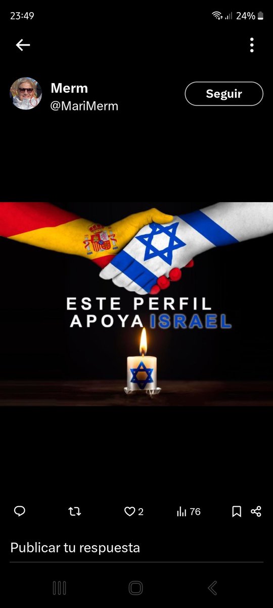 Unaciudadana22_'s tweet photo. @Defensa_Israel @Jomaca18 Yo ya no sé ni qué decir. Cada día un nuevo ataque de España. Me siento avergonzada de mi gobierno, de mi pais y de todos los españoles q están atacando a Israel. La impotencia y la rabia me pueden. Pese a todo, q Israel sepa q muchísimos españoles estamos con Israel.  A muerte. https://t.co/u7h8GA7de9