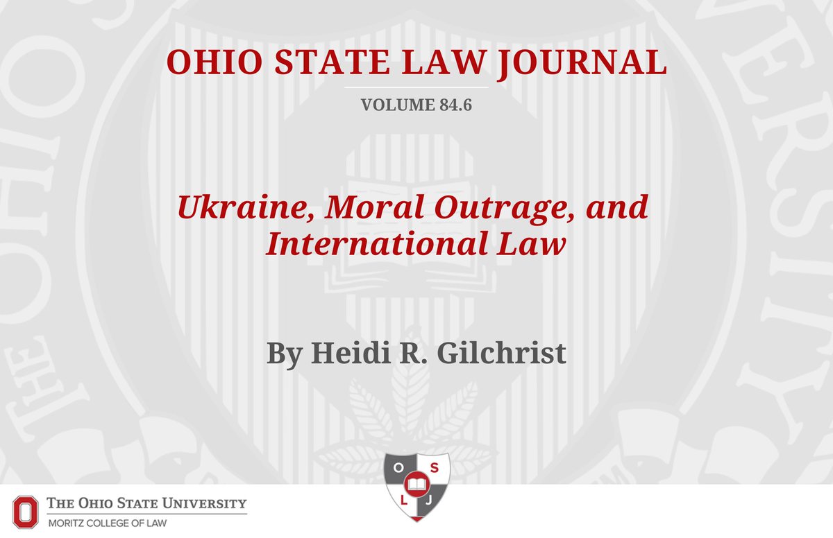 Ohio State Law Journal (@ohiostatelj) on Twitter photo Heidi Gilchrist addresses the question whether the international community can harness the incredible moral outrage at the unprovoked Russian invasion of Ukraine to hold Russia accountable. Read more: lnkd.in/gjUwtBFk. Heidi Gilchrist addresses the question whether the international community can harness the incredible moral outrage at the unprovoked Russian invasion of Ukraine to hold Russia accountable. Read more: lnkd.in/gjUwtBFk.