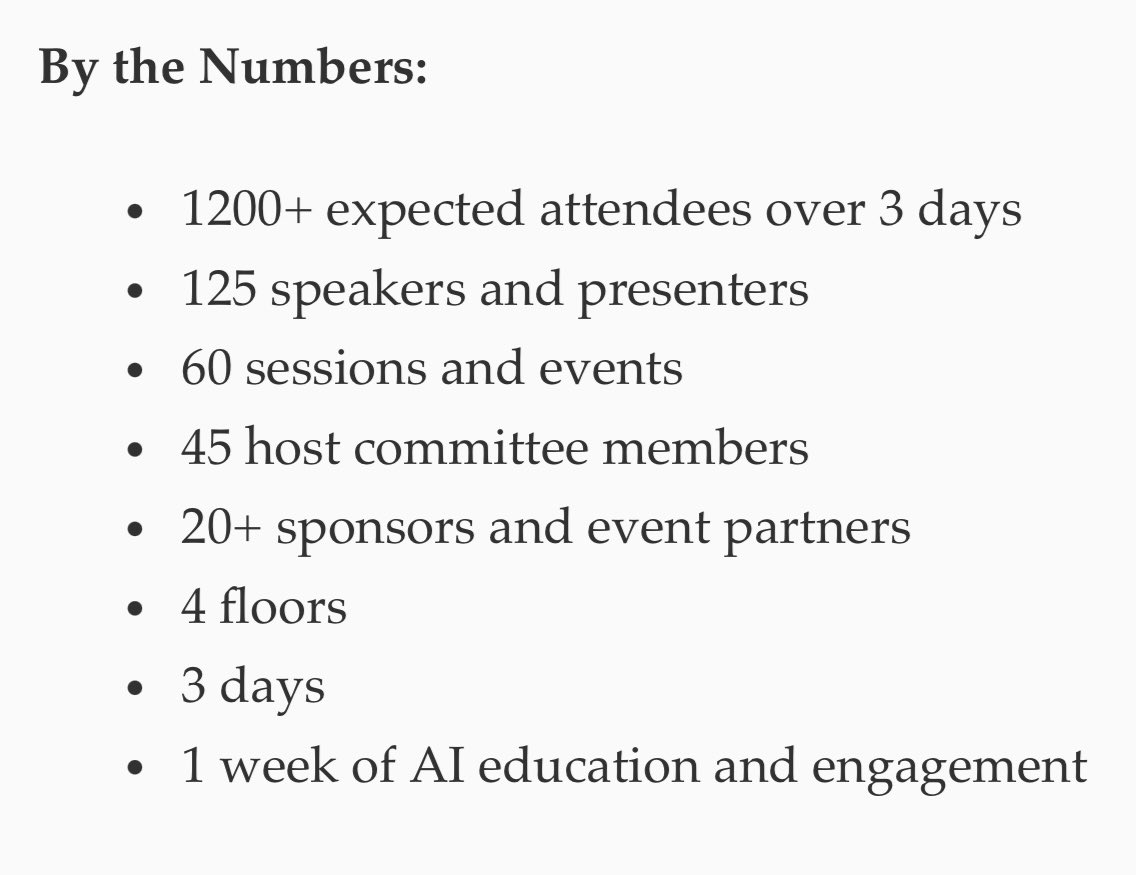 KendraRamirez's tweet photo. This incredible team for @CincyAIWeek pulled this off in under 6 weeks!
Well done! People attending from over 25 states.
Canβt wait! See you tomorrow!
#CincyAIWeek https://t.co/VJWcTjDhxv