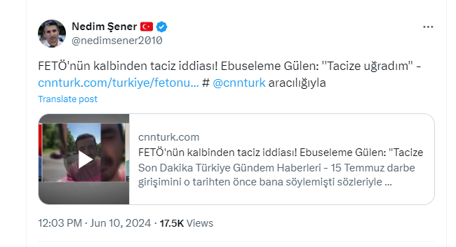 ademyarslan's tweet photo. Gerçekten @nedimsener2010 gibi yalancısı zor gelir bu medya dünyasına.

@EbuselemeGulen mektubuyla ilgili @AhmettDonmez'e okula gidip gelirken tacize uğradığını anlatıyor. 

Dönmez'in videosu aşağıda.

Nedim'in yazıları da.

Dinleyin, okuyun ve karar verin. Bu kadar aleni yalan yazana ne denir ?