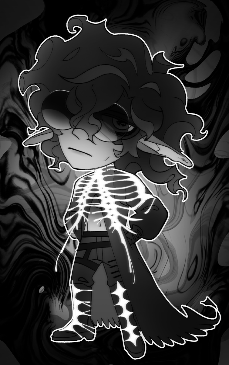 My itty bitty shadar-kai, Ethal! 💀✨ 