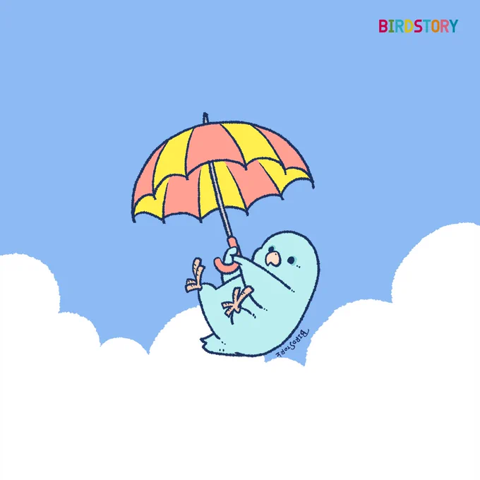おはようございます。本日は6月11日、この時期が雑節のひとつ、入梅になることが多いことから、傘の日とのことです#BIRDSTORY #傘 #マメルリハ 