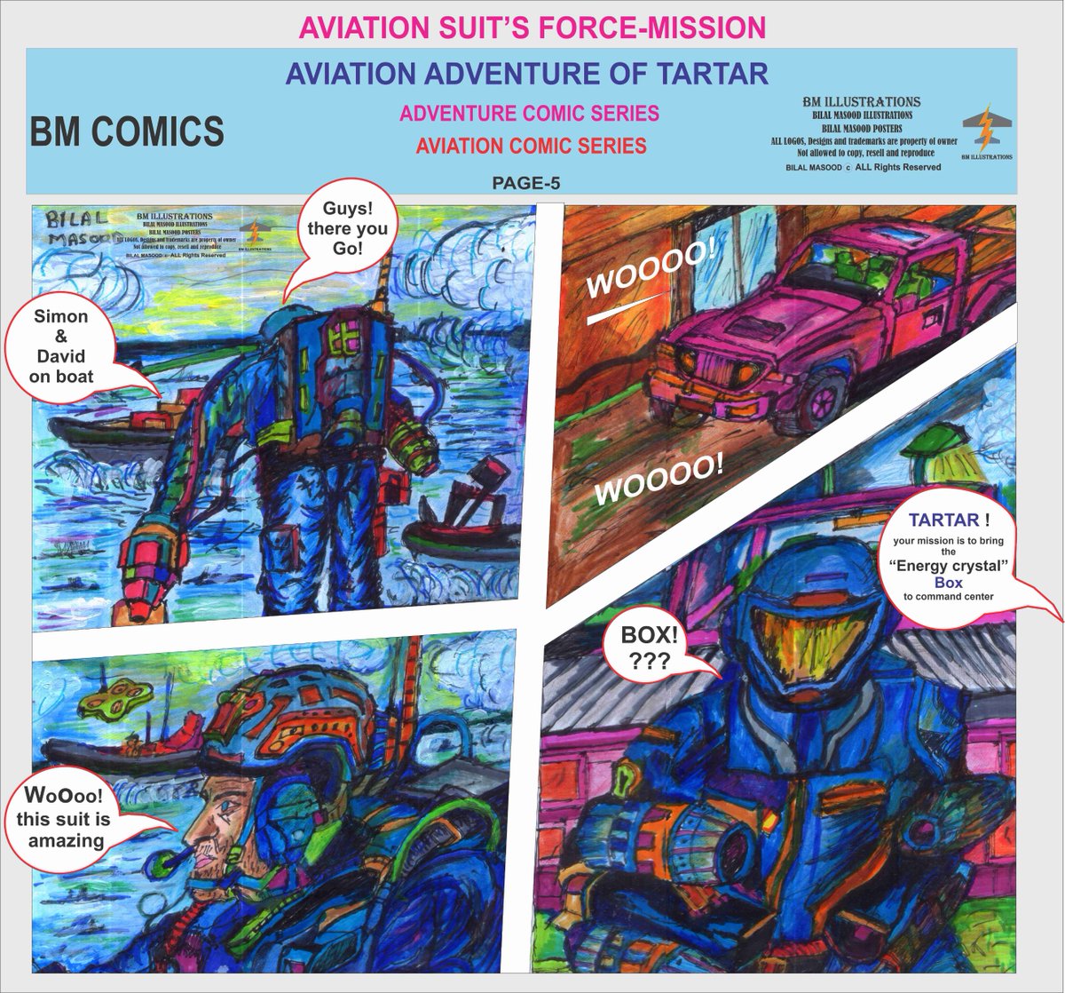 bilalmasoodreal's tweet photo. "#Aviation #Adventure of #tartar"=Aviation #suit force #mission" #comics concept=#comic #magazine #series=#sea #Boat #Car #Pickup #jetsuit &amp; #flyingsuit #fly=#draw #drawing #art #artwork=#aviationart #avgeeks #aerospace #aviationdaily #painting=

BM Comics
#BM #illustrations https://t.co/d3vPJfexlM