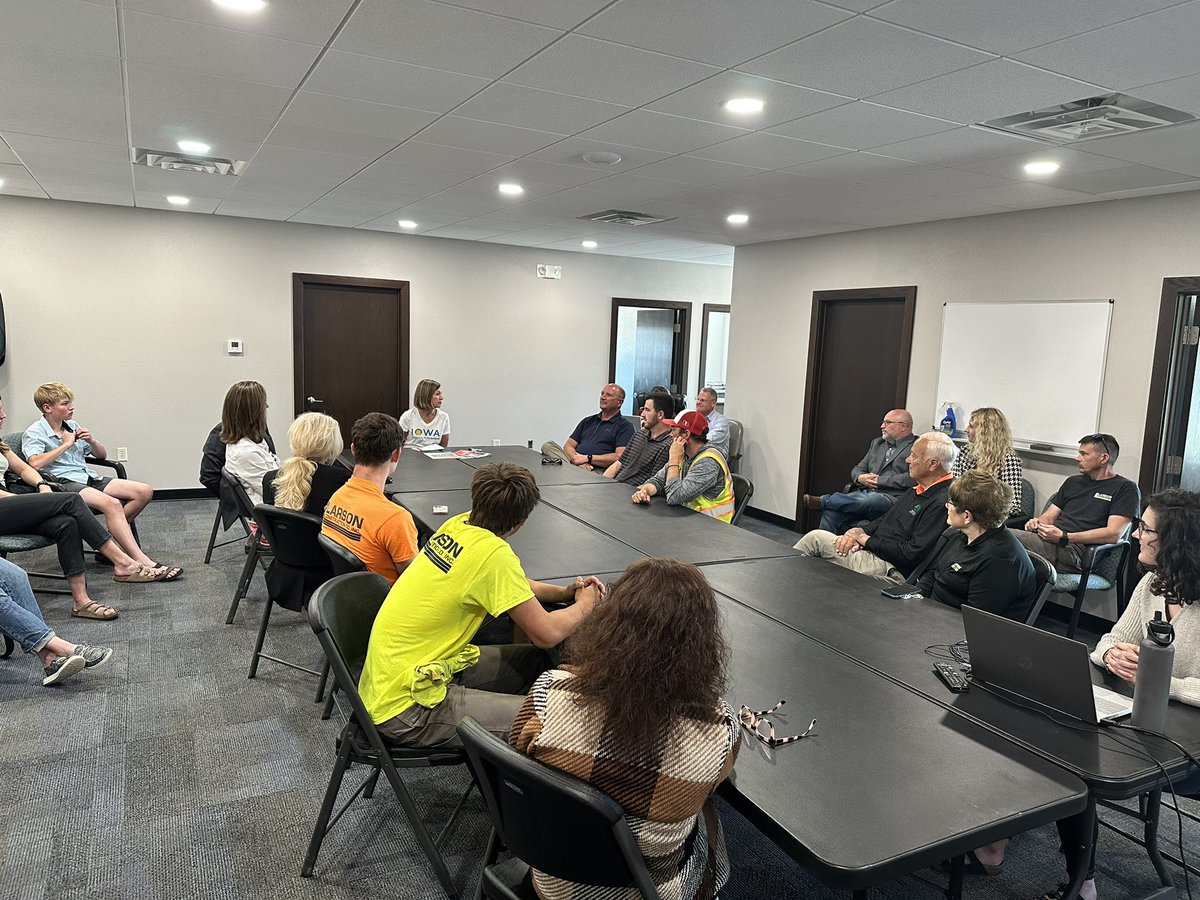 IAGovernor's tweet image. Family businesses like Larson Construction in Buchanan County are investing, growing in Iowa. 

It’s amazing what common-sense policies can do!