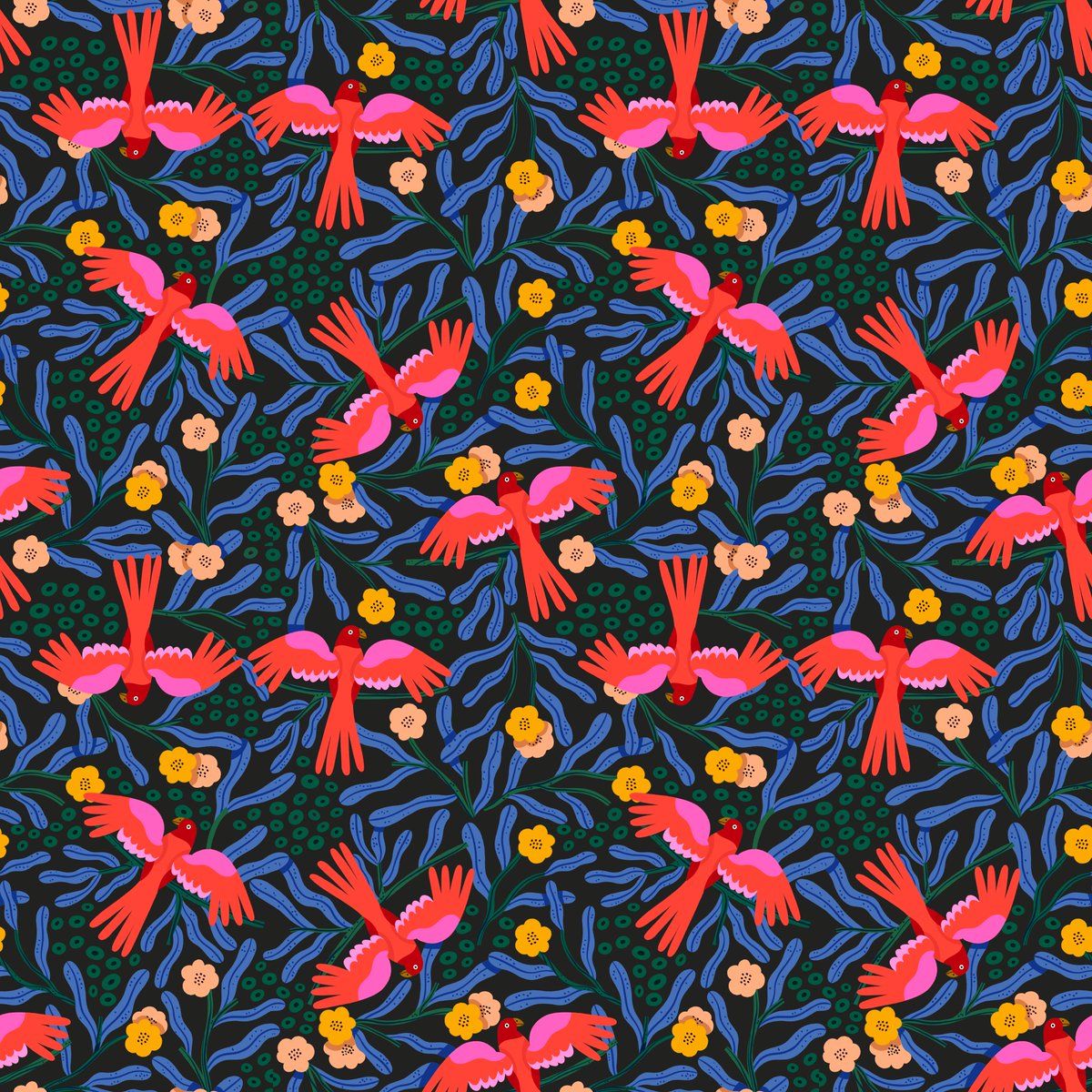 saratommate's tweet photo. Day 7 + 8 + 9: Bird of Paradise 🦜
Challenge by: @melaniejohnsson
#thepatternchallengebymel #patternchallenge #patternmaker #patternobserver #surfacedesign #patterndesign #pattern #colourful #illustration #drawing #fun #colour #saratommate #patterninspo #illustratedpattern https://t.co/JK04QuAoVC