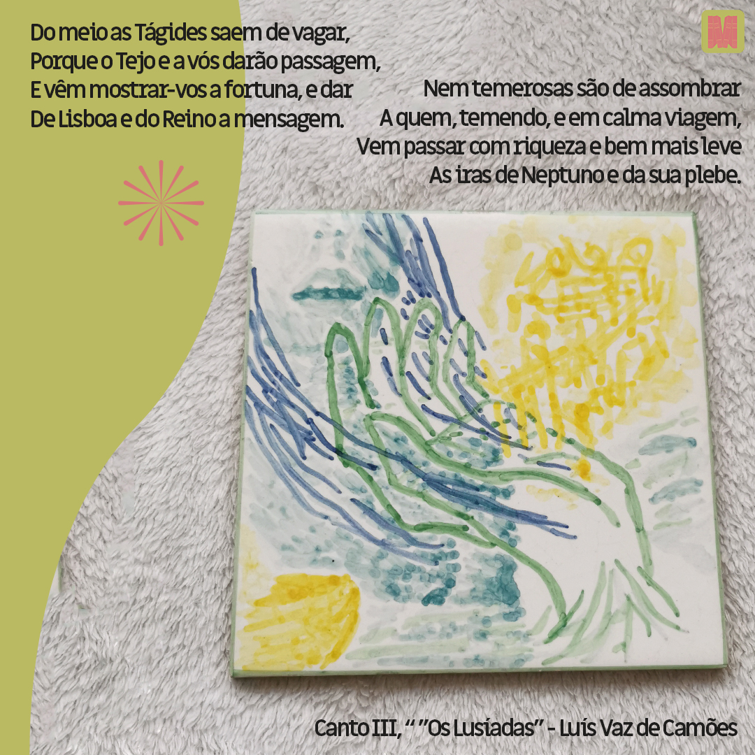 autora_MLacerda's tweet photo. Do meio as Tágides saem de vagar,
Porque o Tejo e a vós darão passagem,
E vêm mostrar-vos a fortuna, e dar
De Lisboa e do Reino a mensagem.
Nem temerosas são de assombrar
A quem, temendo, e em calma viagem,
Vem passar com riqueza e bem mais leve
As iras de Neptuno e da sua plebe. https://t.co/d55pIkqOvF