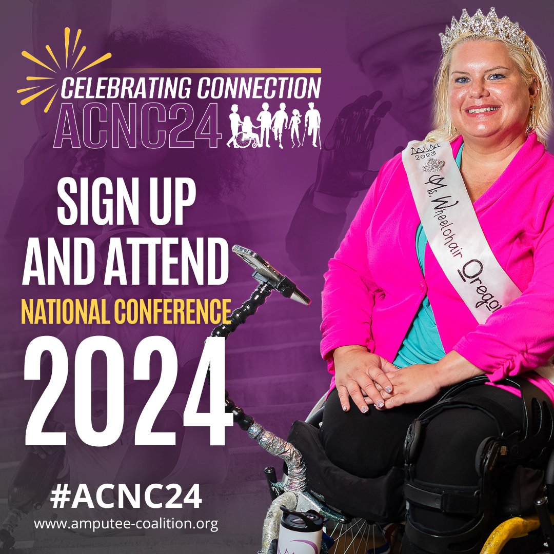 AmputeesUSA's tweet photo. EARLY BIRD REGISTRATION EXTENDED TO MONDAY, JUNE 24th! Travel into Atlanta on August 7 so you can join us for the very exciting So Every BODY Can Move day. #ACNC24 will be held at the Hyatt Regency Atlanta from August 8-10, 2024. Register here:
https://t.co/alsMCkwlCH https://t.co/6U8gye3wo5