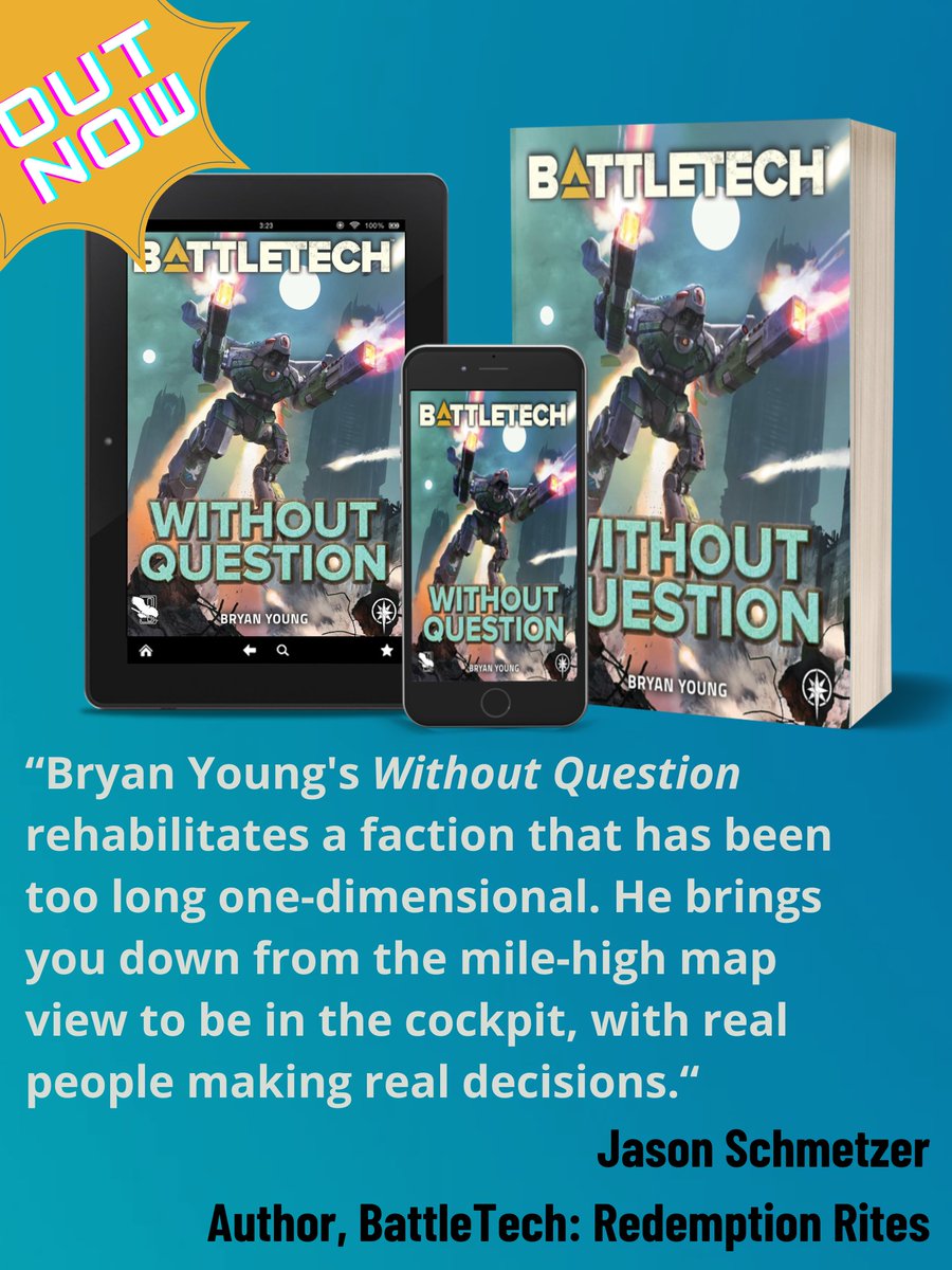 It's always an honor when an author I respect reaches out to blurb my new book. This time it was Jason Schmetzer, who knows good BattleTech since he's written some of my favorite stuff there.

Get copies here: amzn.to/3Vu2hGOor or for signed copies: swankmotron.com/shop