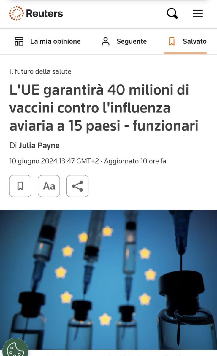 RaffaellaRegoli's tweet photo. #Ursula Flash+++domani l’UE firmerà un contratto per oltre 40 milioni di dosi di vaccino “preventivo”contro l'influenza aviaria per 15 paesi++LE BIG PHARMA ESULTANO PER LA VITTORIA
#ElezioniEuropee2024 #Elezioni #Meloni #mRNA #vaccini #Europa https://t.co/FB21zh5jKr