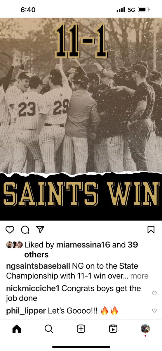 NG_Baseball2026's tweet image. NG on to State Championship with 11-1 W over Trinity
in 5 . SR Santino Pharma gets W SR Andrew Dankanich breaks open game with inside park grand slam Sr Christian Cerone with 3 hits and 2RBI's. Evan McCoach scored 3 runs with
2RBI's. Sr Billy Greco walks it off with single.