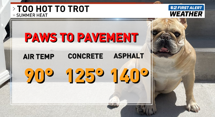 ChaseThomason's tweet photo. Avoid afternoon walks on concrete and asphalt now that we are dealing with summer heat. If it's too hot for you...it's too hot for your pup. #utwx https://t.co/SU6i3k4Ism