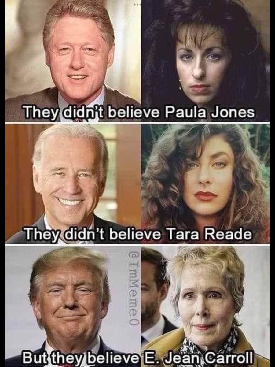 MarieMagdalene8's tweet photo. @gianni340121 The Party Of Democracy &amp; Tolerance Have Zero Tolerance For Patriotic Conservatives.  #Trump2024 #FakeTrumpTrials #UnfitToStandTriaL #CrookedJoe #HuntersLapTopIsReal 
“Rape Is Sexy!”  E. Jean Carroll #FakeMeToo #SickInTheHeadJeanCarroll Follow 💰 Who Paid 4 Her Lawyers? https://t.co/VujjxcL66L