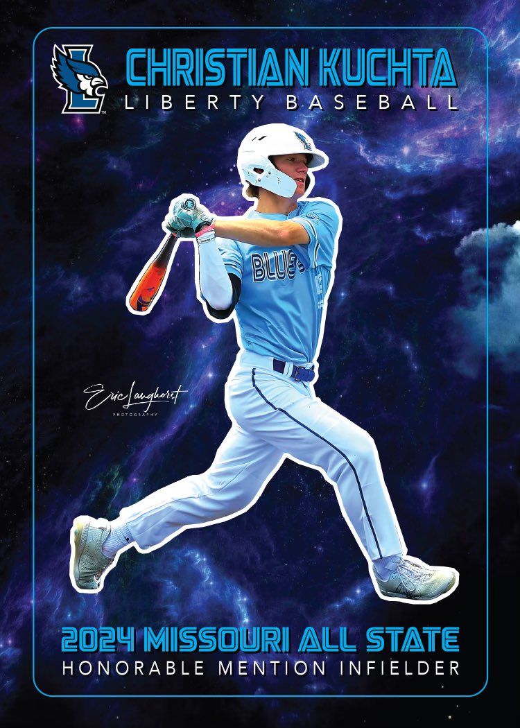 Class 6 All State honors. Congrats to Christian Kuchta (SS) on Honorable Mention All State infielder! Headed to State Fair CC, Christian once again hit .381, 17 RBI’s, 45 hits, 36 Runs, 21 BB, 8 SB, striking out 9 times in 118 AB. 81 assists at SS! 👊<a href="/LanghorstPicts/">LanghorstPhotography📷</a> <a href="/LHSBlueJays/">Liberty HS Athletics</a>