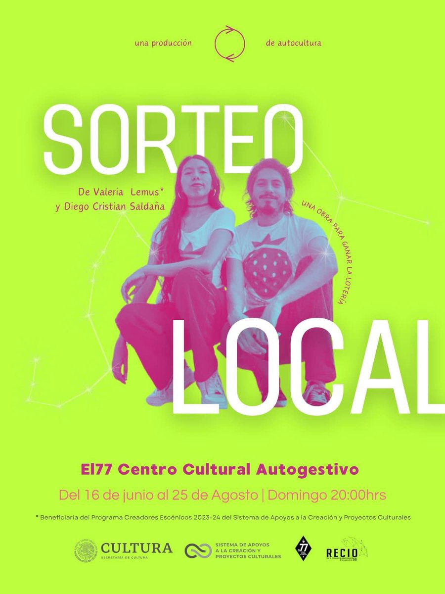 el77cultural's tweet image. ¿Quién se quiere ganar el premio mayor en el teatro?
¡PORQUE REGRESAN LOS DOMINGOS DE BUENA SUERTE! 🍀🤞🏻🎱

#SorteoLocal 🍓 
Obra de teatro documental  y ritual de la buena suerte

🗓️Temporada del 16 de junio al 25 de agosto 
⏰20:00 H
🎟️sorteolocal2024.boletopolis.com