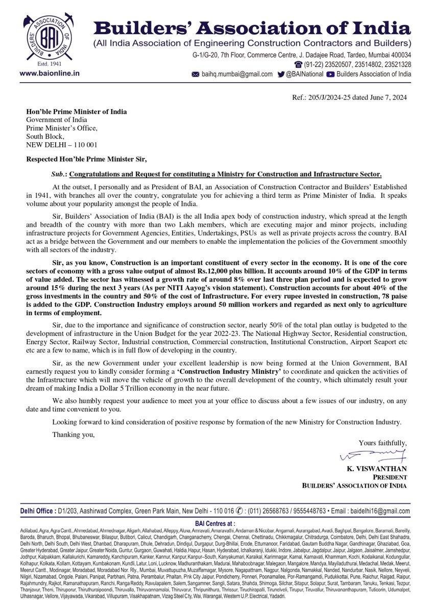 Rajendra Singh Kamboh, President BAI tweet media