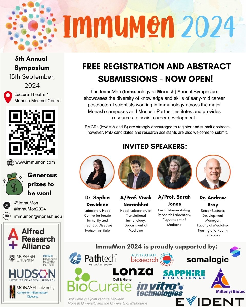✨REGISTRATIONS AND ABSTRACT SUBMISSIONS NOW OPEN FOR IMMUMON 2024! ✨ Head to our website &lt;immumon.com&gt; for more details.