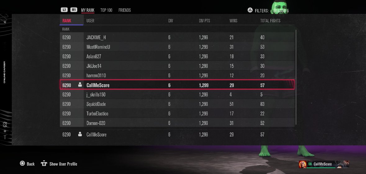 Call_Me_Score's tweet image. Moving up in the rankings isn’t too difficult when you’re on a 10 fight win streak!😤 #UFC5 #PS5