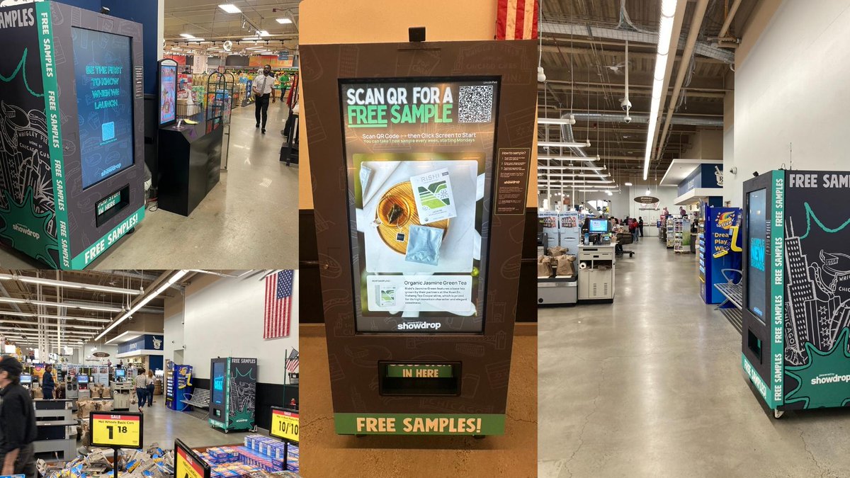 🚨🚨You can now find <a href="/ShowdropHQ/">Showdrop Kiosk</a>  Sampling Kiosks at 3 <a href="/MarianosMarket/">Mariano's</a> stores in Chicago!! Stop by Bucktown, Lakeview East, or Lincoln Park stores for free samples of awesome products

First up -- <a href="/RishiTea/">Rishi Tea & Botanicals</a> w/ their amazing Organic Jasmine Green Tea. Come try a sample!😃🍵
