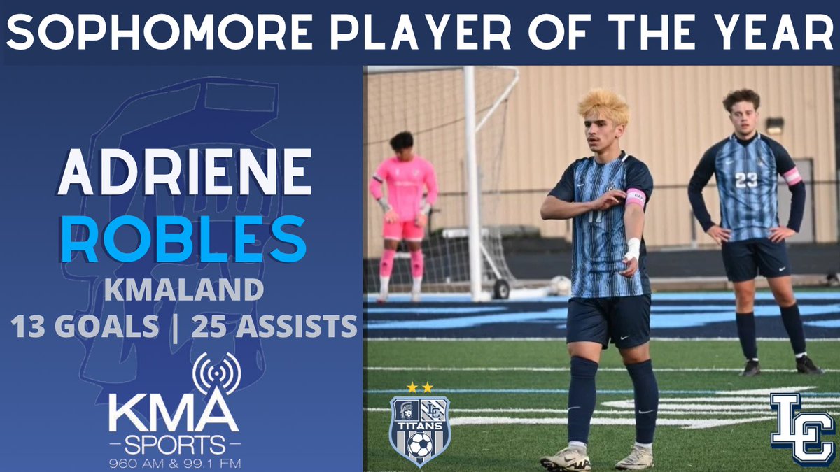 LC BOYS SOCCER (@lcboyssoccer1) on Twitter photo Congratulations <a href="/Adriene109/">Adriene Robles</a> for being selected KMLAND Offensive Player of the Year & Sophomore of the Year! Congratulations <a href="/Adriene109/">Adriene Robles</a> for being selected KMLAND Offensive Player of the Year & Sophomore of the Year!
