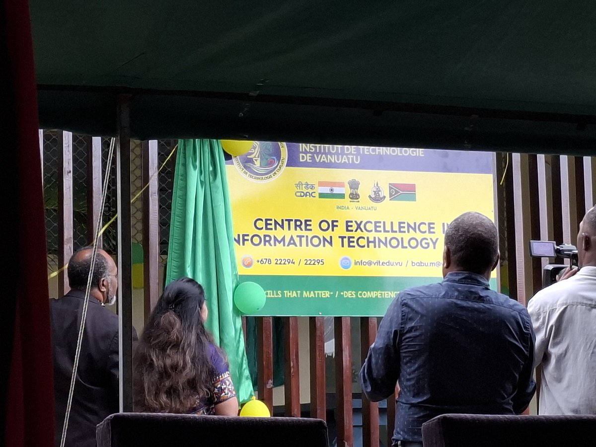 rickbalkonan's tweet photo. Launching of the India-Vanuatu Center of Excellence in ICT by Hon Salwai and H.E Bhushan.
#India-Vanuatu CEIT
#CEIT
#ICT https://t.co/Mfmi1tfnVy