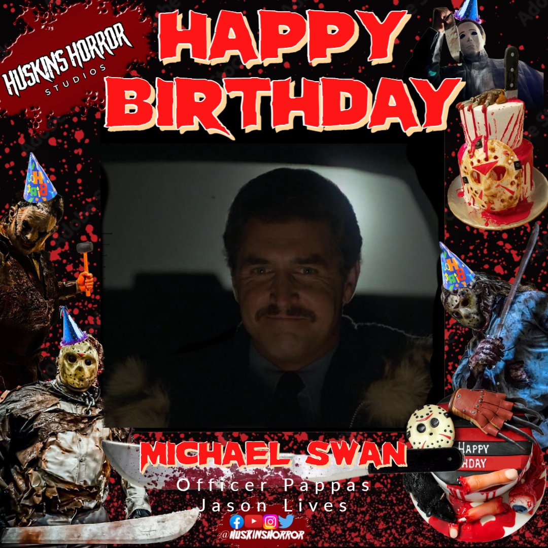 HuskinsHorror's tweet image. Happy Birthday to the whole Enchilada himself -- #MichaelSwan #OfficerPappas #Fridaythe13th #JasonLives #JasonVoorhees #HuskinsHorrorHistory #ThisdayinHorror #TDIH #June11 #HuskinsHorror #FreddyVsJasonWeek
