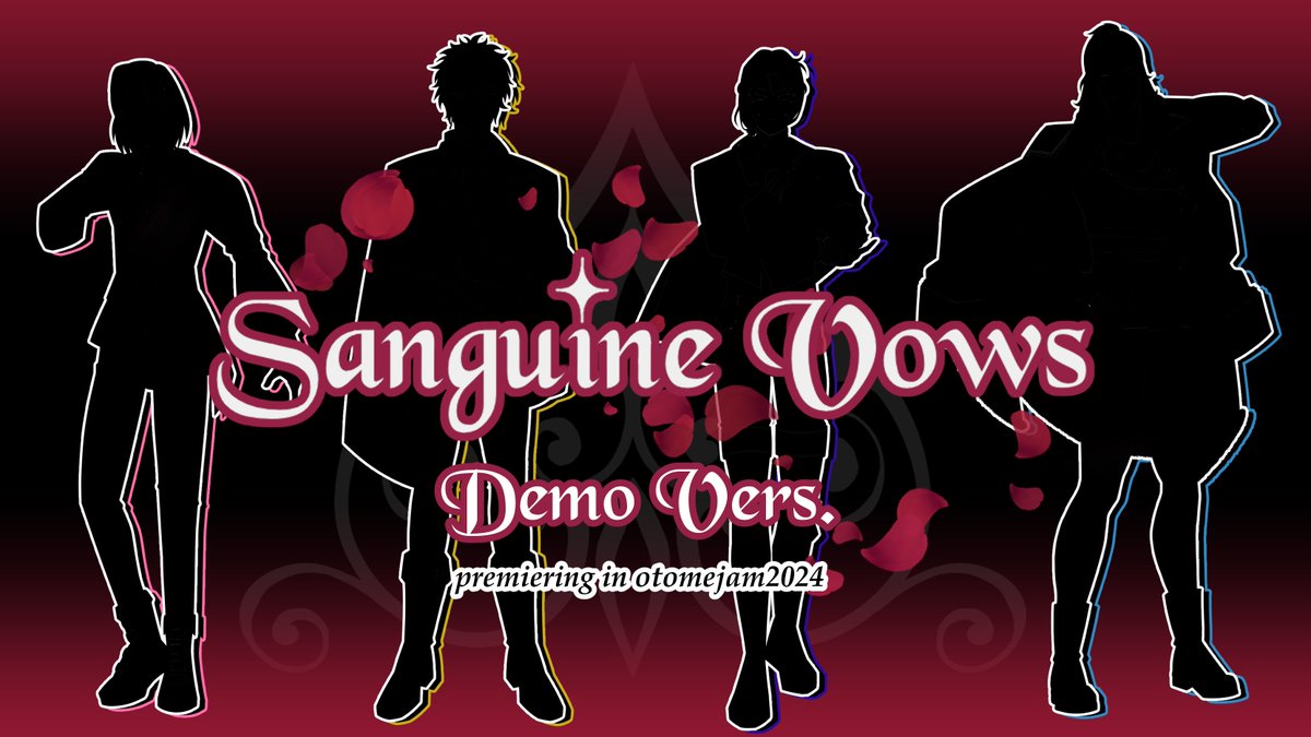 Announcing our first and upcoming otome project: Sanguine Vows! It'll be a dark fantasy game based in the Victorian Era with mysterious vampires😉

Be sure to keep a look out for our upcoming demo!🦇🩸#otomejam2024 #SanguineVowsVN #otome #joseijam #otometwt #vampires