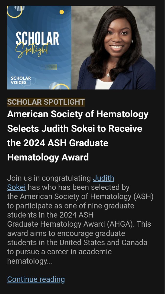 Excited to have been selected for the 2024 American Society of Hematology Graduate Hematology Award. Thank you <a href="/ASH_hematology/">ASH</a> and my amazing P.I <a href="/TheSykesLab/">Stephen Sykes</a>.
See you at #ASH24 and #ASH25 !

#WUSTLdbbs #WashUCancerBio #McDonnellAcademy #McDonnellScholar