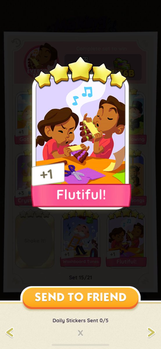 cosmicdanii's tweet image. wtt 5 stars 1:1 🤲🏻  #MonopolyGo #MonopolyGoTrade 

have: 
the barber of seville (21)
washboard tunes (15)
flutiful (15)

need: 
smash hit (14)
bias wrecker (16)
bucket dreams (20)