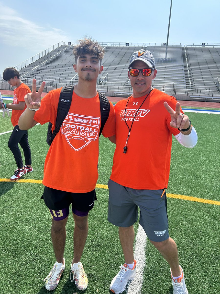 Had an amazing time putting in work with <a href="/UTRGVFootball/">UTRGV Football</a> today in the home stadium!! Thank you to <a href="/CoachAdayMac11/">Adrian McDonald, M.Ed</a> for coaching up the safeties today and allowing me to get better and thank you to <a href="/CoachTBush/">Travis Bush</a> for holding the camp! <a href="/CoachMikeVigil/">Michael Vigil</a> <a href="/CoachEdGarcia/">Coach Edwin Garcia</a> <a href="/RecruitThePound/">RecruitTheDawgPound</a>