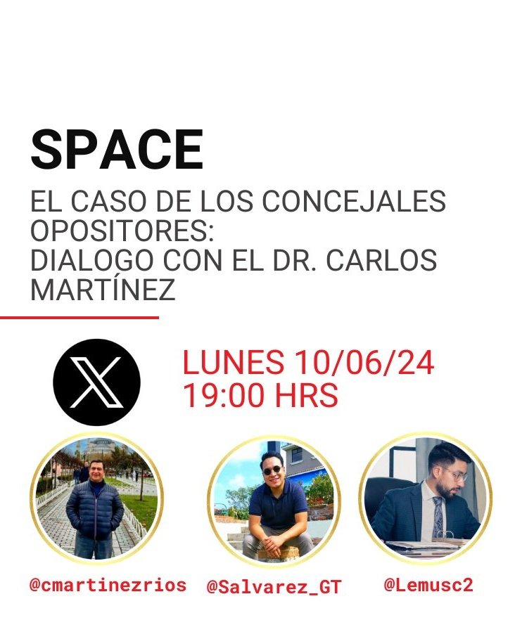 SAlvarez_GT's tweet image. REPROGRAMADO
Por motivos de agenta arrancamos a las 8 PM el dialogo con @cmartinezrios sobre el caso
de los Concejales de @SBX_causa