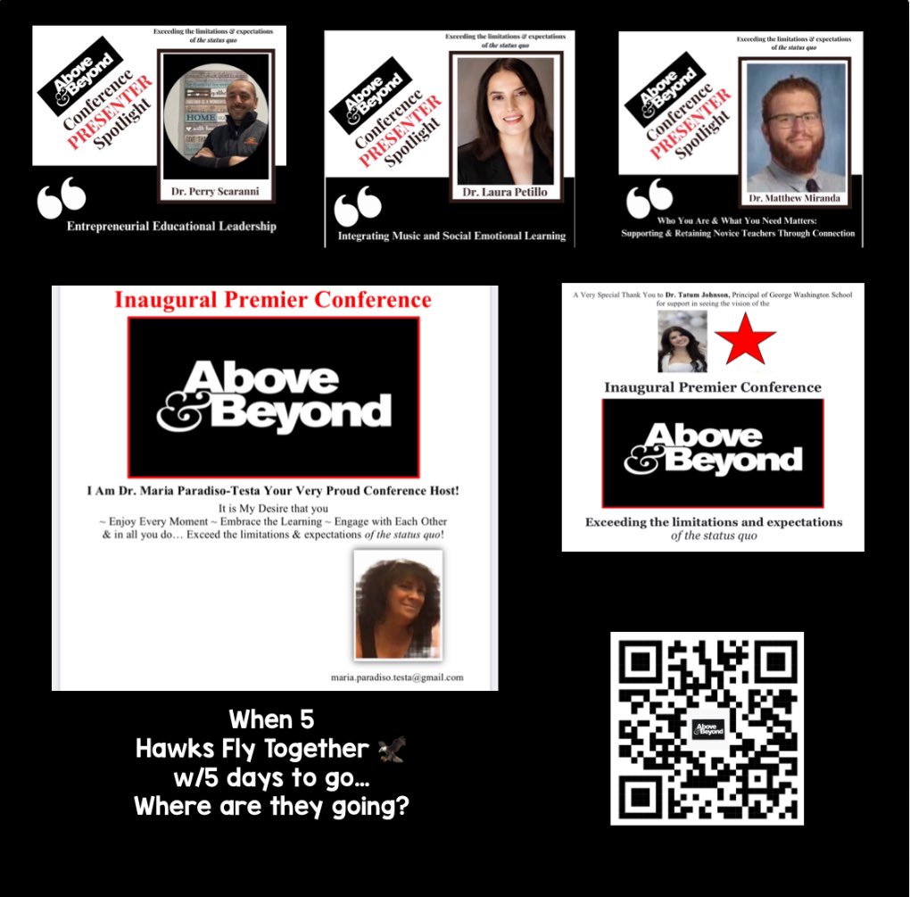 When 5 Hawks Fly Together🦅
Where Are They Going? 
…to Present at the 
Inaugural Premier Conference 
ABOVE &amp; BEYOND! to Exceed
the limitations &amp; expectations 
of the status quo! Here We Go!🦅🦅🦅🦅🦅
docs.google.com/forms/d/e/1FAI…